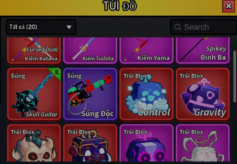 Song Kiếm, Đàn Skull Guitar, Ma Mút, Control, Gravity , T Rex + Godhuman + Người V3